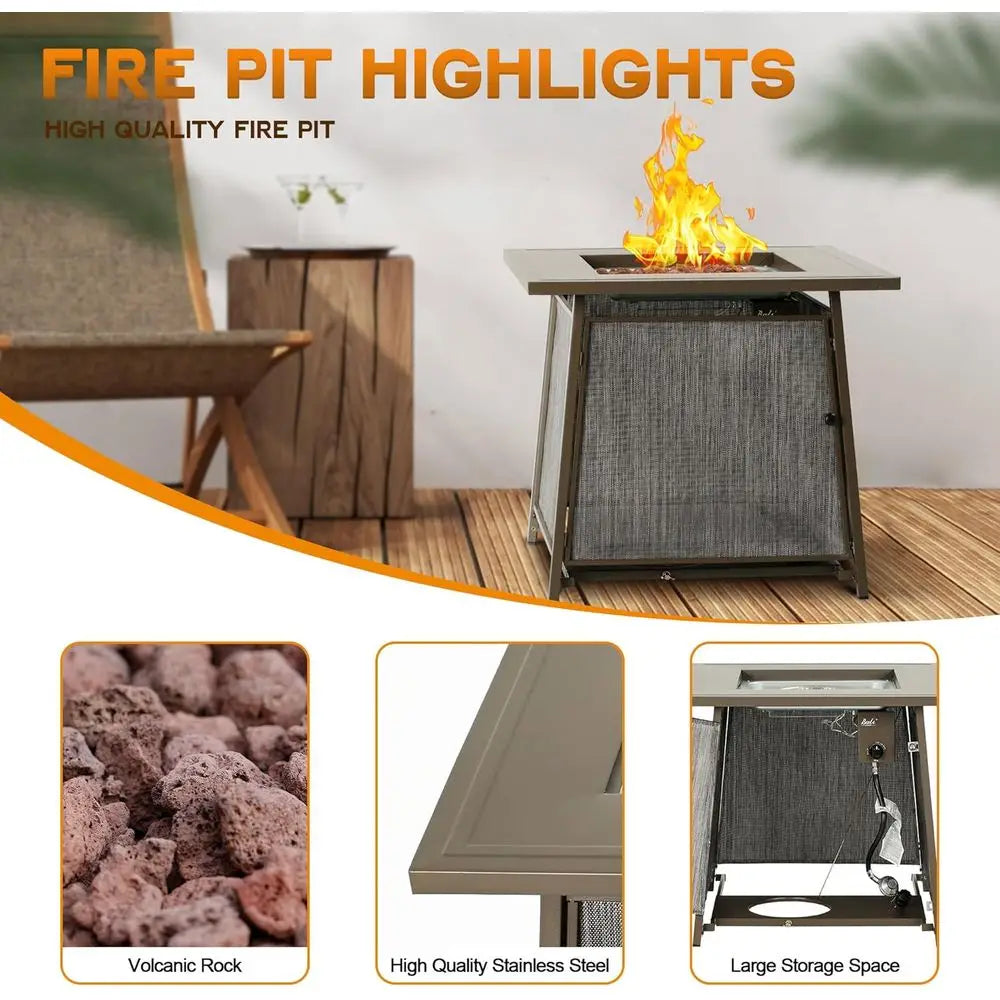 50,000 Propane ire Pit Outdoor, 28 inch Propane ire Pit Table Square, Gas irts or Outside Patio, Garden, Backyard