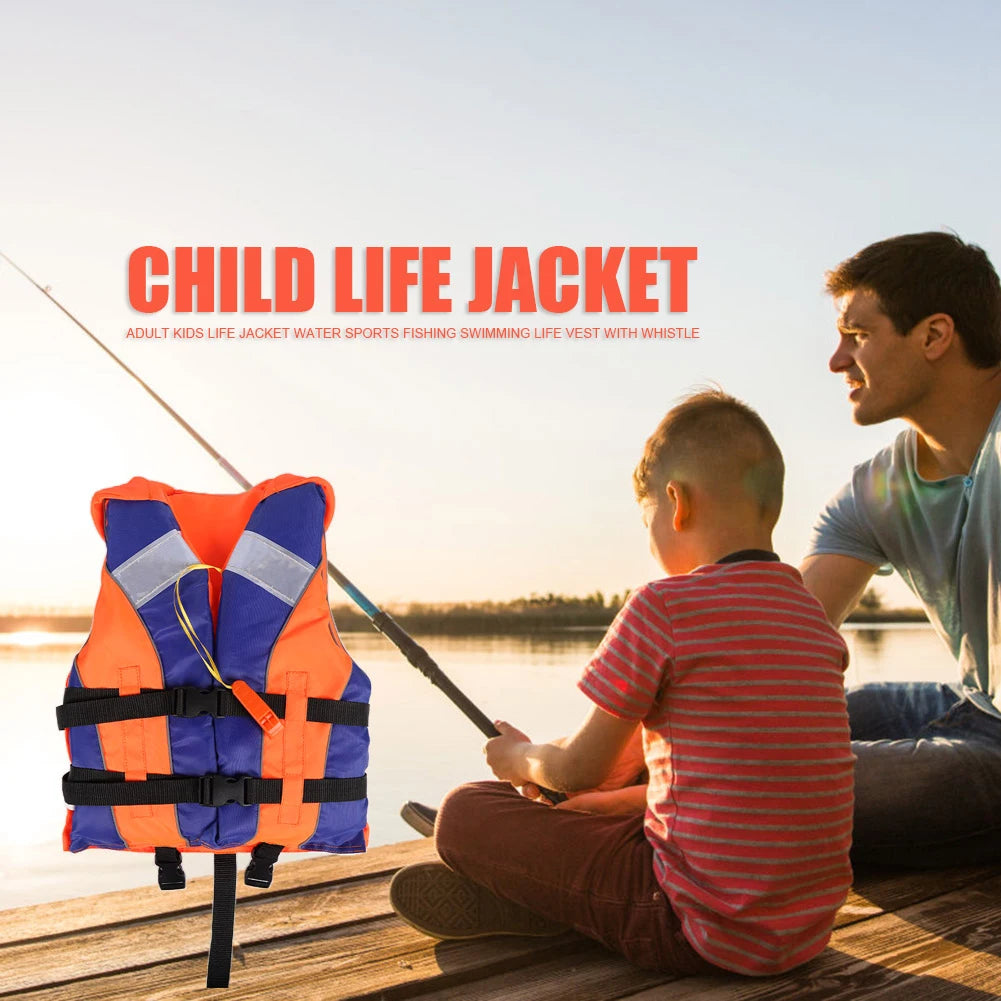 1/2PCS Children Life Jacket With Whistle Swimming Boating Float Vest Adjustable Size Drifting Swimming Life Vest For Water Sport