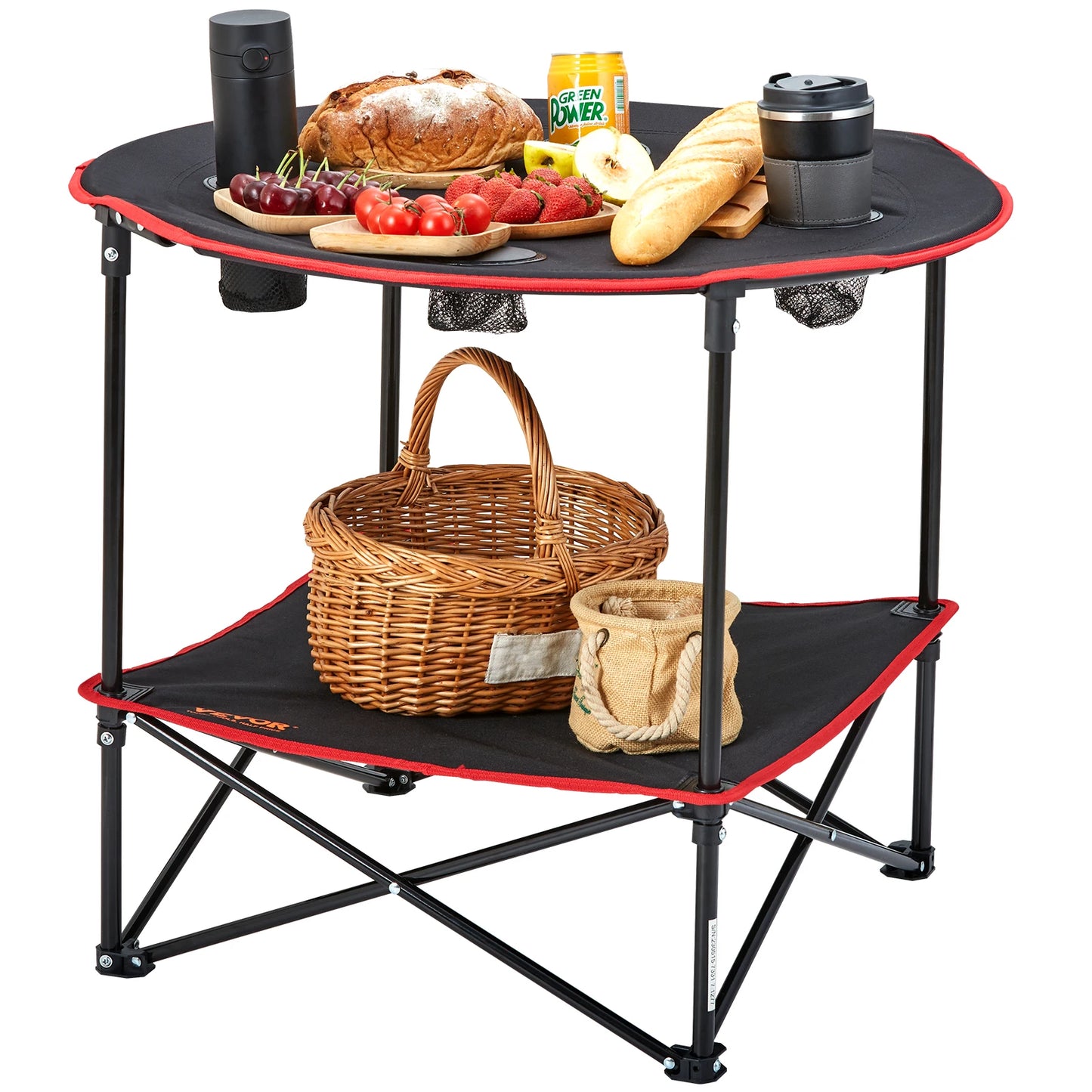 SucceBuy Folding Camping Table Outdoor Side Tables Lightweight Fold Up Table 600D Oxford Fabric & Steel Ultra Compact Work Table