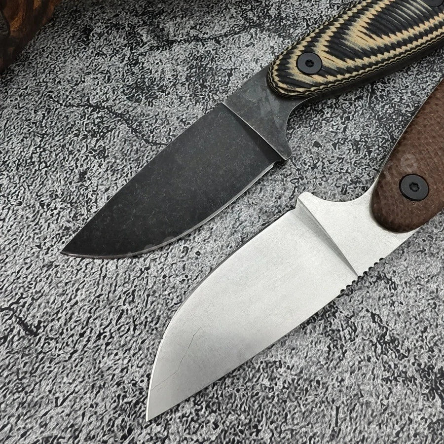 Izula Sheathed Small Straight Knife D2 Blade G10 Handle Portable Household Fruit EDC Carry-Along Tool Knife Picnic Knife