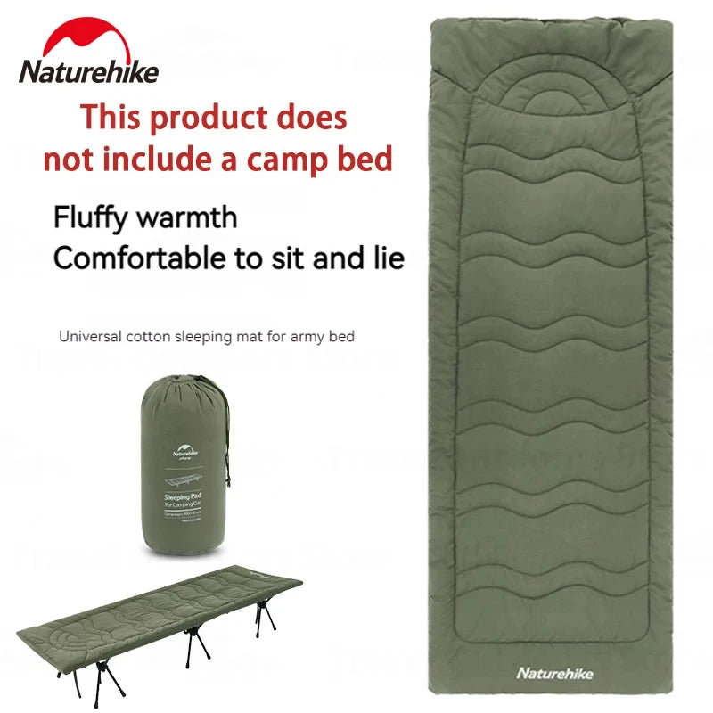Naturehike Sleeping Pad Cotton Skin Velvet Outdoor Camping Bed Portable Relax Ultralight Camping Cot Mattress Easy To Install