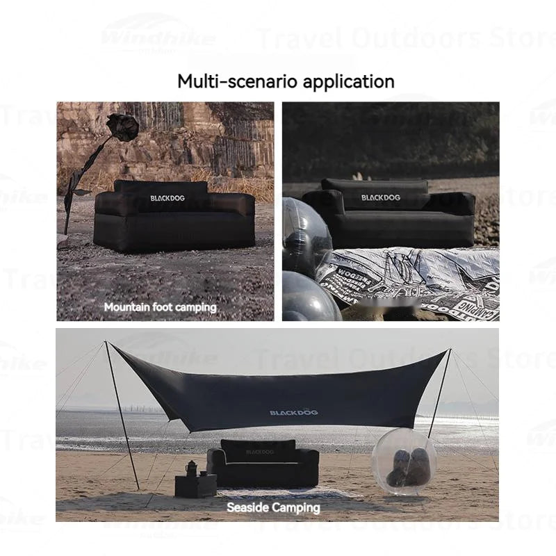 Naturehike BLACKDOG Air Sofa Bed Outoor Portable Two-seater Air Couch 300kg Load Inflatable Relax Sofa Bed Indoor With Air Pump