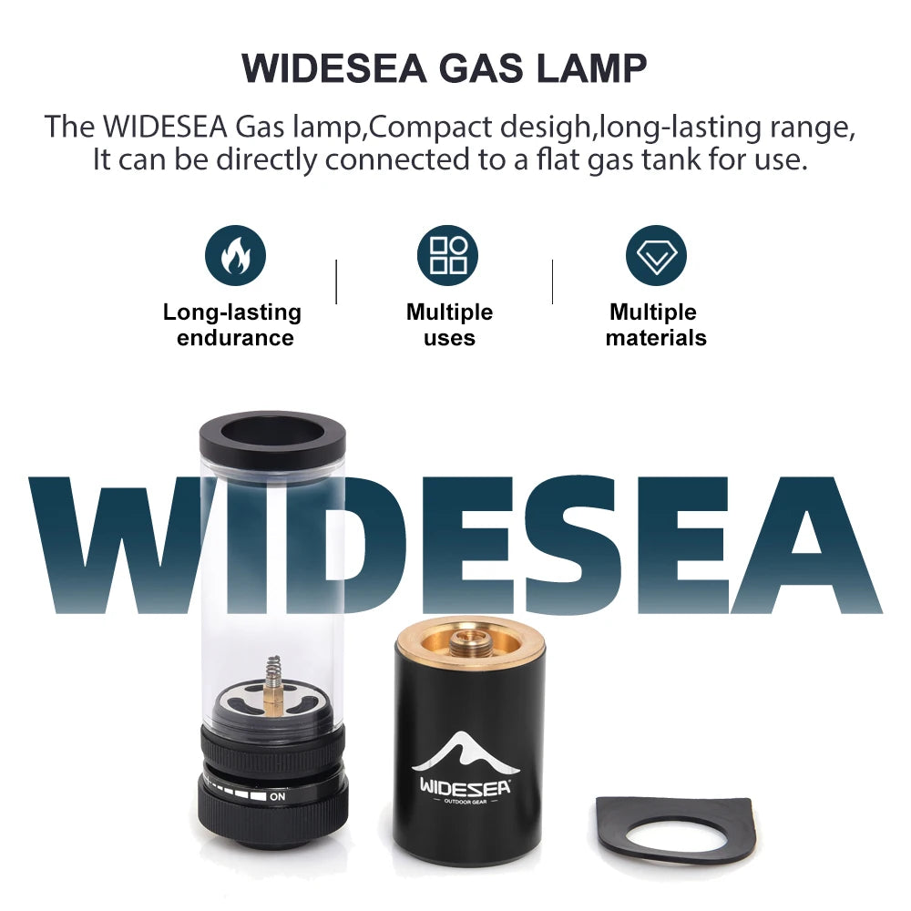 Widesea Camping Gas Lamp High Temperature Explosionproof Reserve Anti-explosion Durable Own Independent Gas Tank Wild Necessary