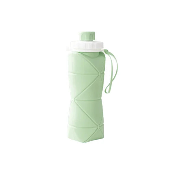600ml Silicone Water Bottle Folding Portable Reusable Plastic Cups Outdoor Large capacity Gym Cycling hiking Drinking Bottle