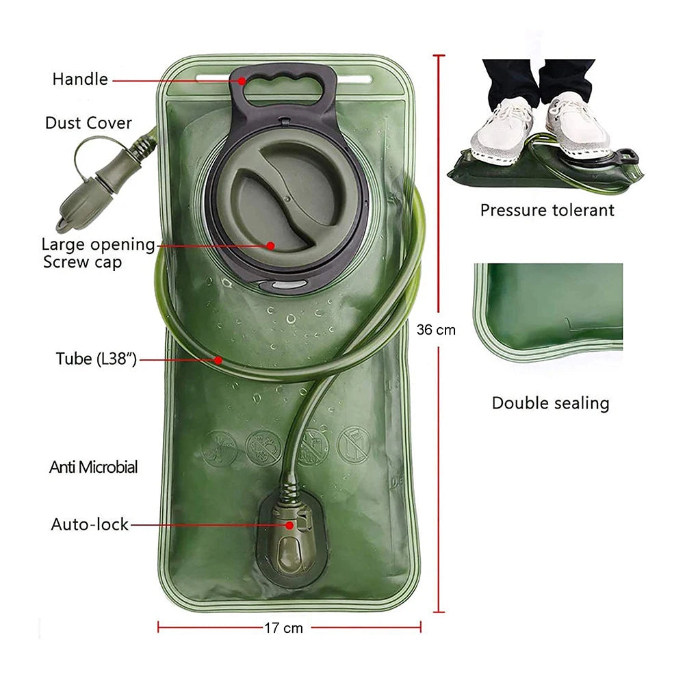 2L Water Bladder Hydration Backpack Large Capacity EVA Water Bags Reservoir For Running Cycling Hydration Water Storage Bag