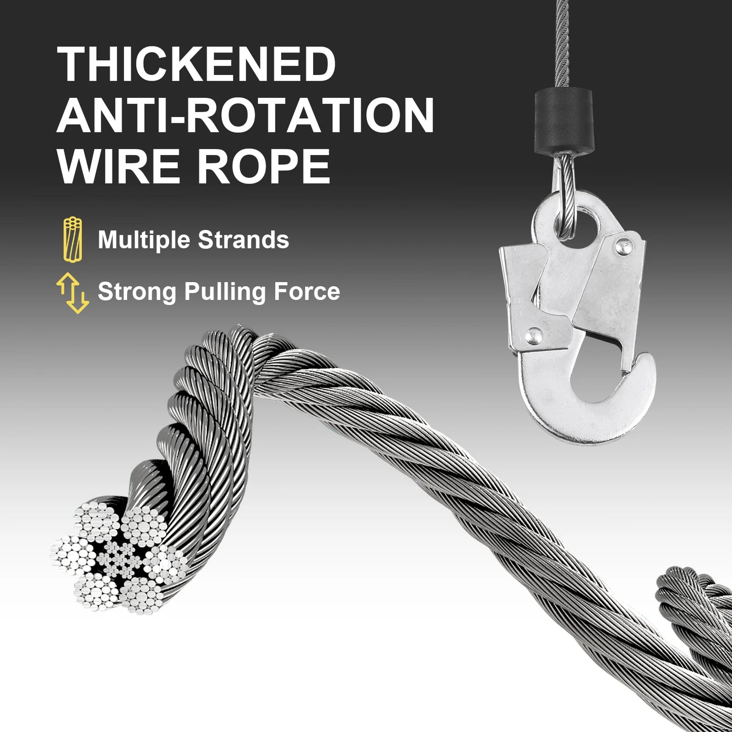 65Ft Fall Arrester | Retractable Safety Lanyard | Safety Harness Construction Roofing Gear, 330Lbs Steel Wire Rope Climbing Equipment