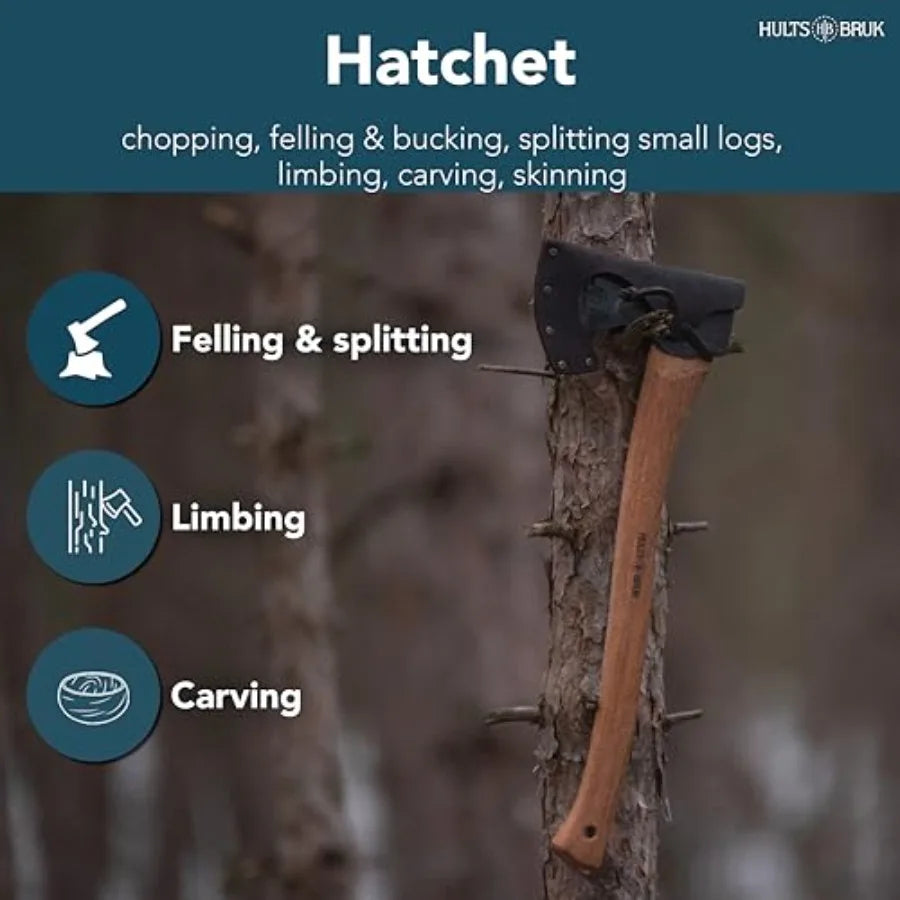 840712 Aneby Hatchet - 2 lb Head 20 Handle for Outdoor Survival Heavy-Duty Wood Cutting Camping Bushcraft and Emergency Prepare