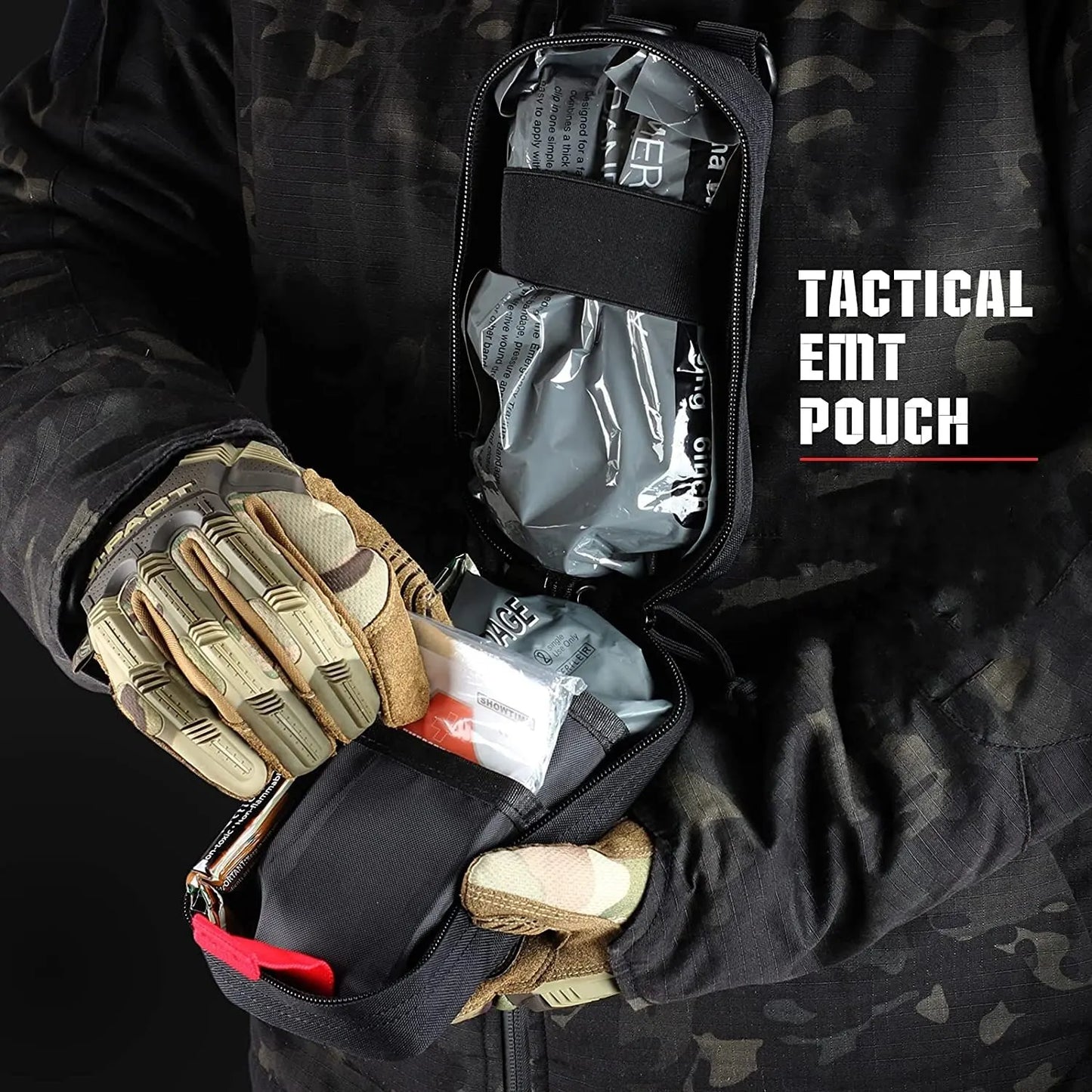 50611s-2 Tactical EMT First Aid Kit Pouch Bag With Tourniquet Scissors Bandage for Emergency IFAK Trauma Combat
