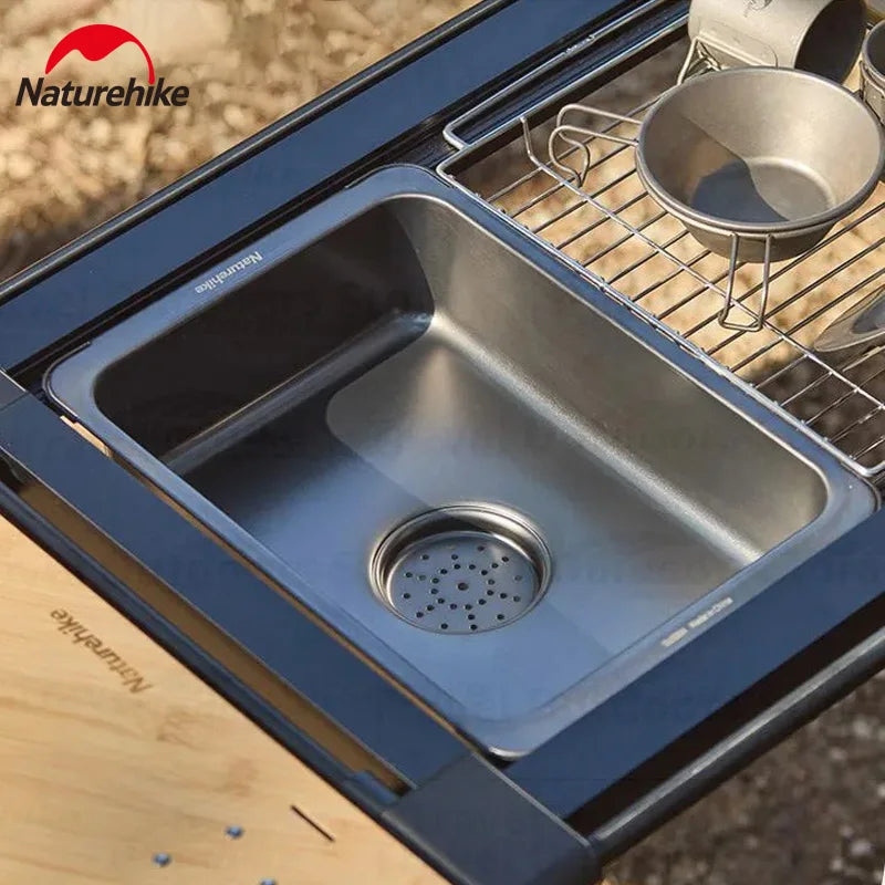 Naturehike Washing Sink Stainless Steel Outdoor Cookware Basin Camping Washbasin Multi Tool Kitchen Camp Accessories Supplies