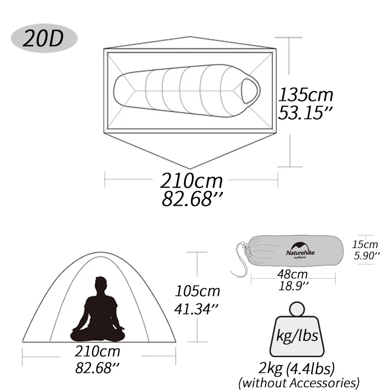 Naturehike Cycling Tent 20D Single Person Ultralight Outdoor Camping Climbing Backpack Sun Shelter Portable Waterproof Tents