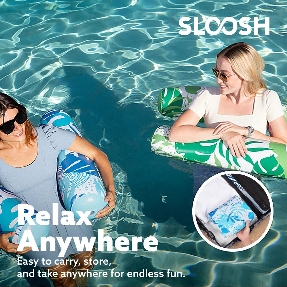 SYNCFUN 2 Packs Hammock Pool Floats Adults, 4-in-1 Multi-Purpose Inflatable Pool Floats PVC Water Hammock Lounge Floaties