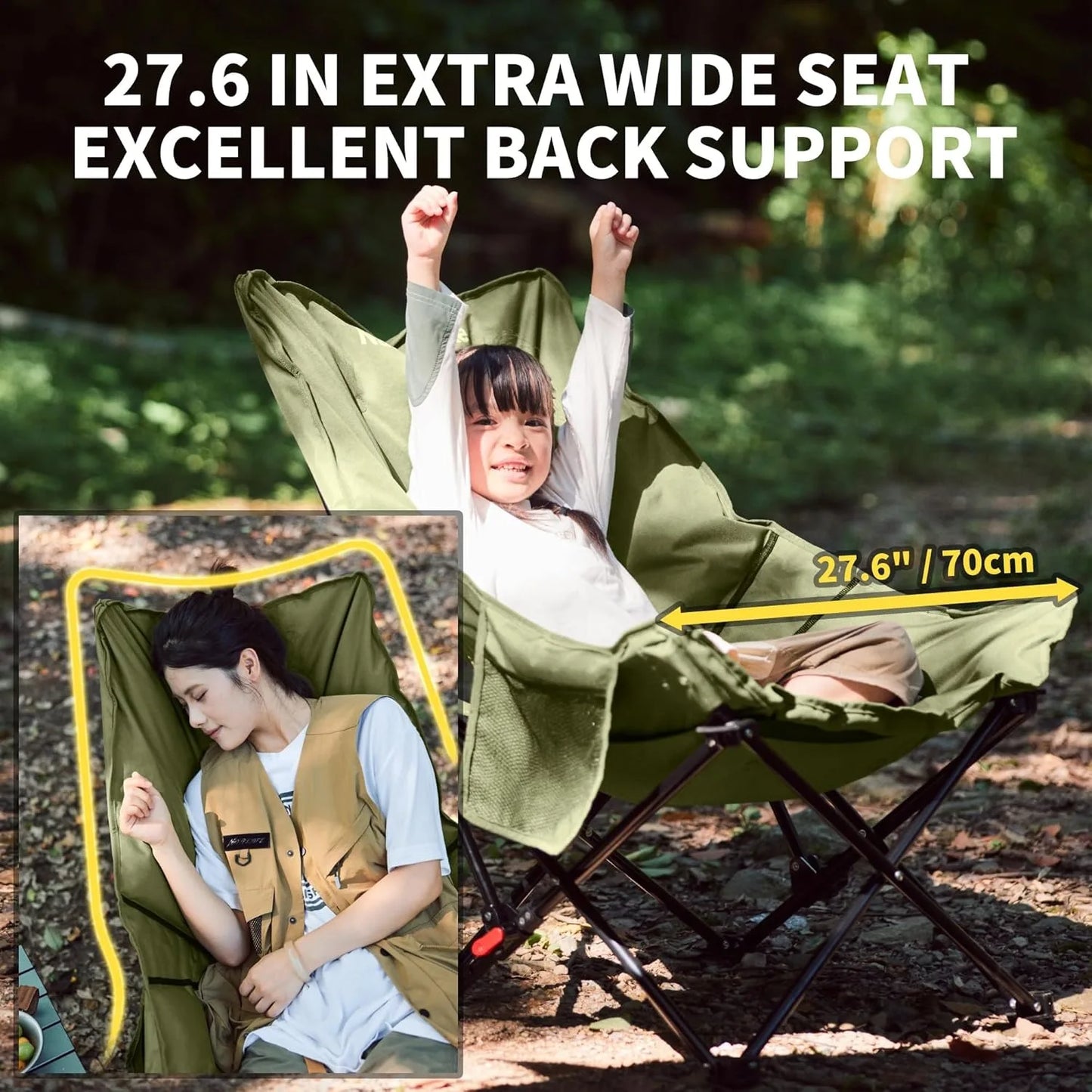 Naturehike High Back Moon Chair Camping Outdoor Fishing Folding Gather Adjustable Lounge Chair Portable Picnic Leisure Seat