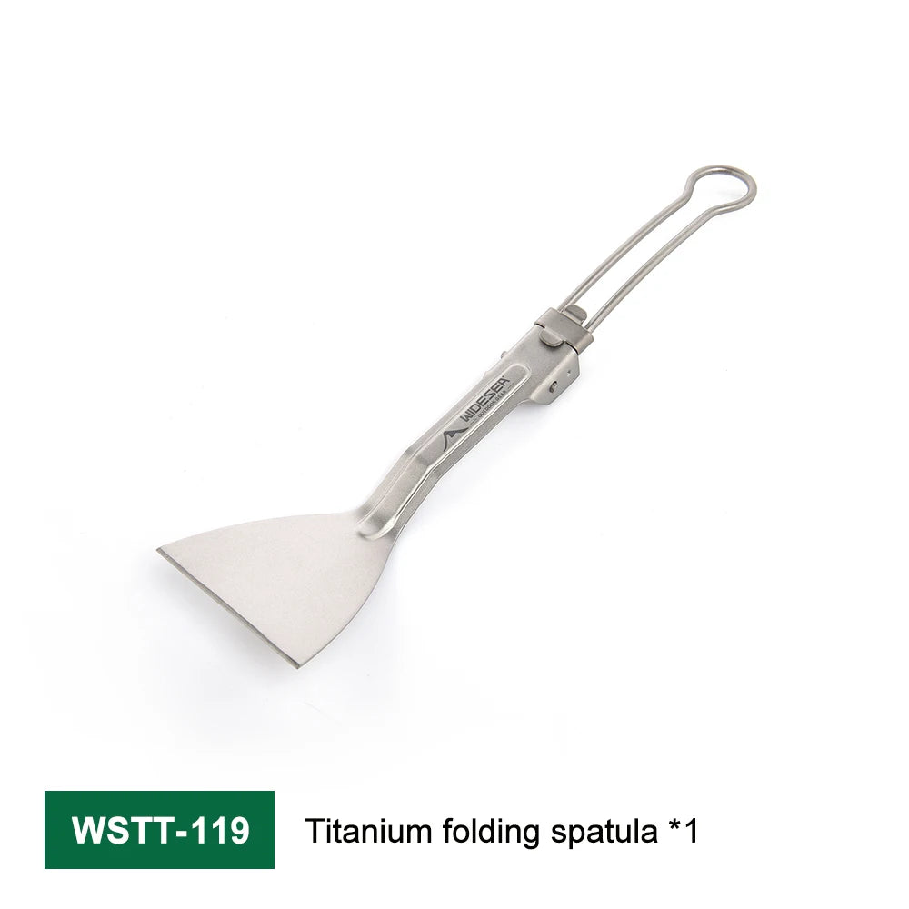 Widesea Camping Titanium Folding shovel Meet Edible Standards Handle Folding Save Space Well  Picnic Cooking Picnic Equipment