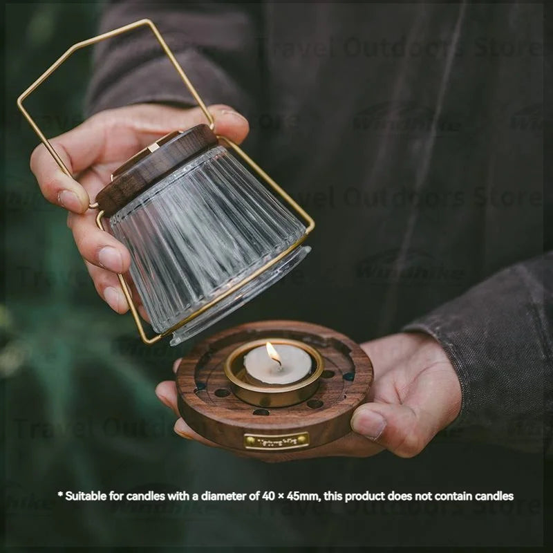 Naturehike Huoxi Candle Lantern Walnut Outdoor Portable Camping Accessories Novelty Camp Supplies Ambient Lighting Camping Light