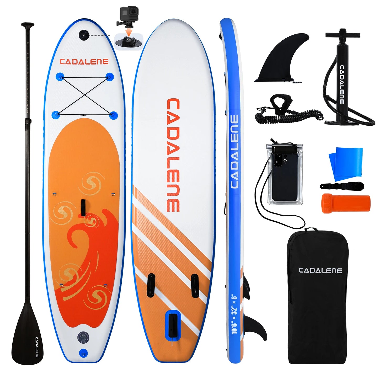 CADALENE Inflatable Stand Up Paddle Board with SUP Accessories, 10'6'' Inflatable PaddleBoard for Adults & Youth