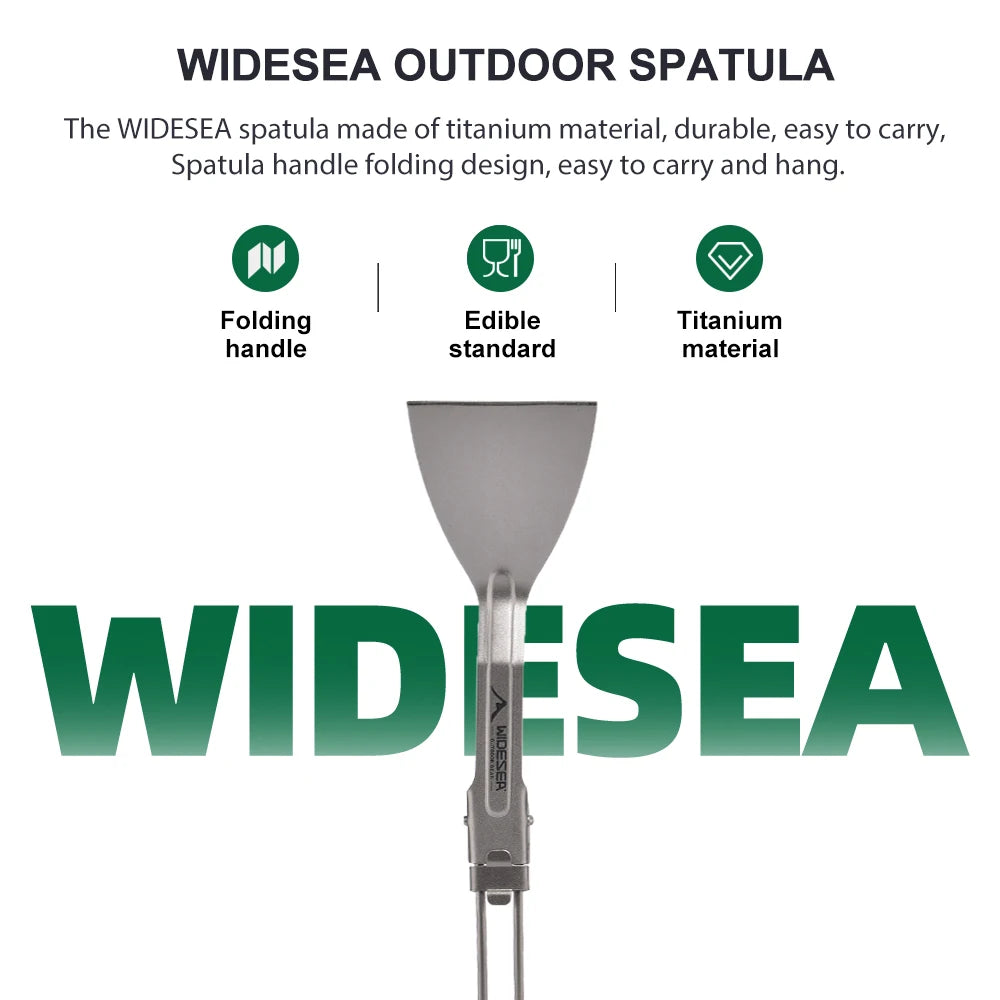 Widesea Camping Titanium Folding shovel Meet Edible Standards Handle Folding Save Space Well  Picnic Cooking Picnic Equipment