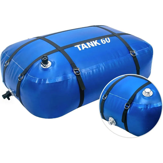 Water Storage Bladder, 60 Gallon Portable RV Fresh Water Tank, Food Grade BPA Free Collapsible Flexible Container for Drinking.
