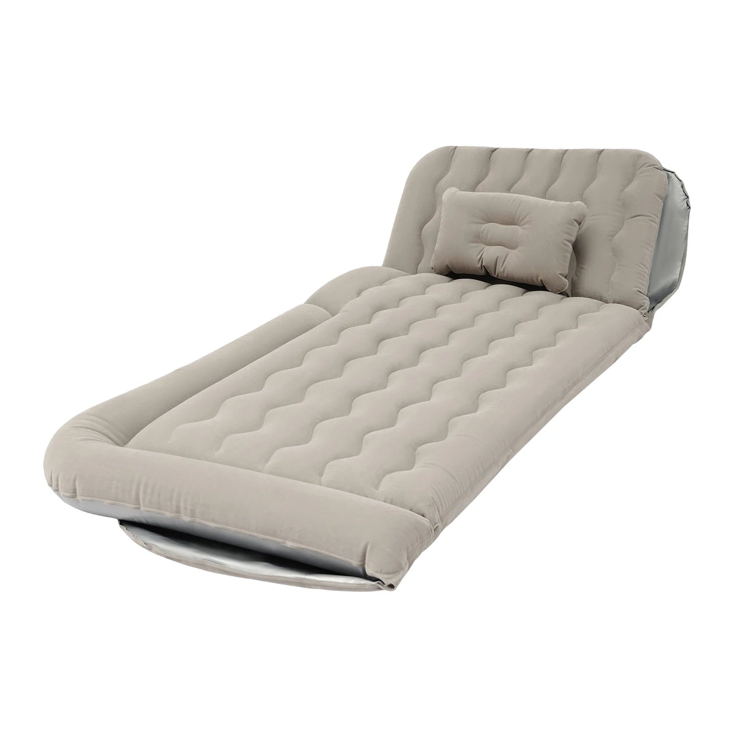 SUV Air Mattress Inflatable, Portable Backseat Sleeping Pad, Car Air Mattress for Backseat, 300kg Capacity, Grey Flocking PVC, with Electric Pump, for Road Trip Camping