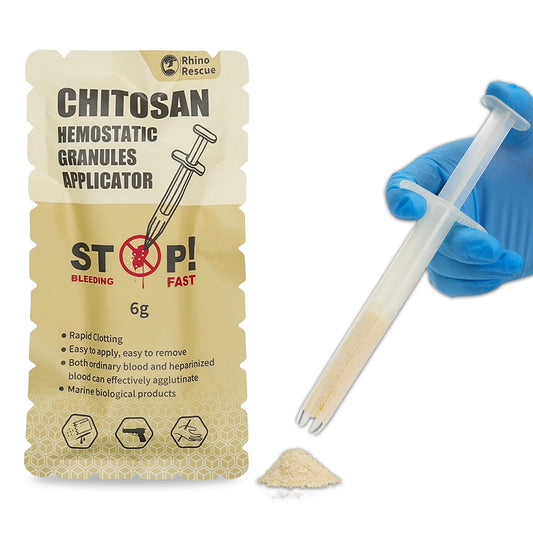 RHINO RESCUE 6g Chitosan Hemostatic Granul | Fast Clotting & Portable for Emergency, Wound Care, Outdoor &  | No-Residue First A