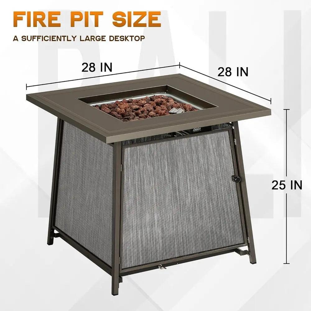 50,000 Propane ire Pit Outdoor, 28 inch Propane ire Pit Table Square, Gas irts or Outside Patio, Garden, Backyard