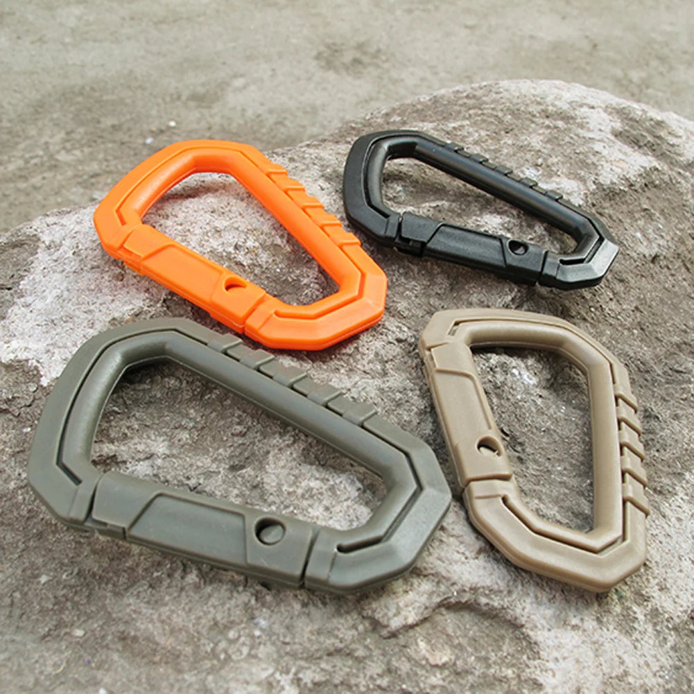 D-shape Camping Carabiners Reusable Snap Type Keychain Carabiner Lightweight High Strength Hardware Tools for Outdoor Activities