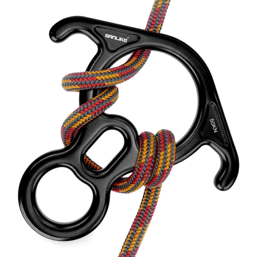 Rock climbing descender  Aluminum Alloy 5000kg Large Figure 8 Word Rope Descender Belay Device Rappelling Ring Rock Climbing Res