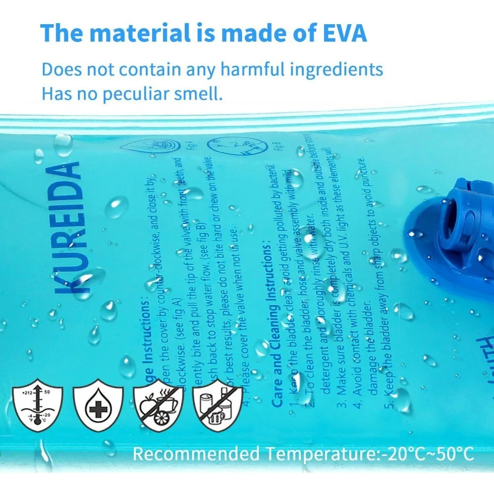 Hydration Bladder 2L-3L,Leak Proof Water Reservoir,BPA Free,Wide Opening, Military Water Bladder Combined with Hydration Backpac