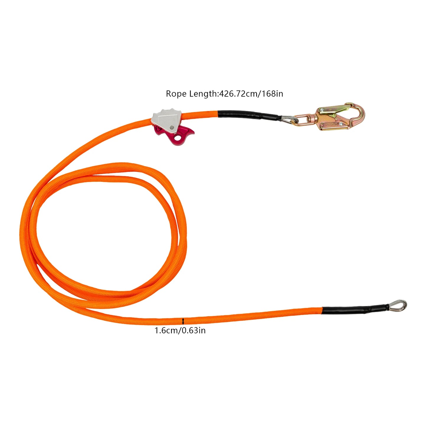 Durable High-Visibility Sling Device: Polyester Fiber, Steel Core, 3-Locking Carabiner, High Carrying Capacity for Climbers