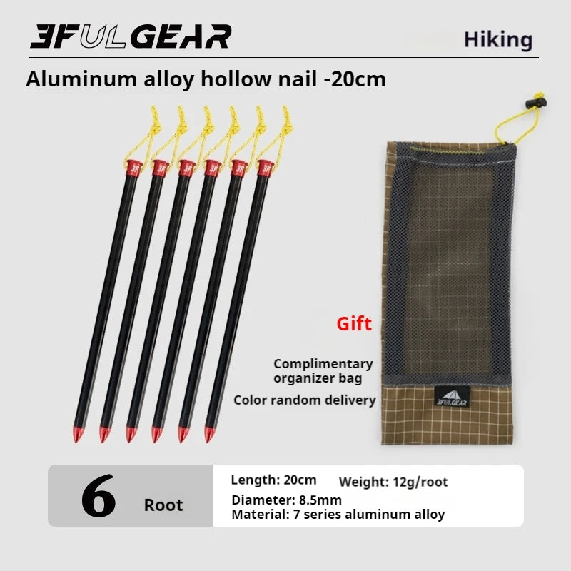 3F UL GEAR Tent Nail 15/20cm 6/10 Pcs Aluminum Alloy Pegs Outdoor Camping Accessories Canopy Nail Ground Peg Awning Legs Stakes