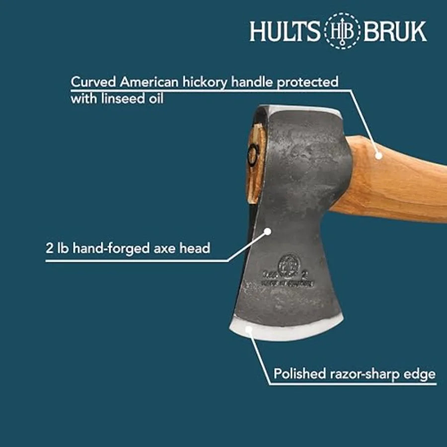 840712 Aneby Hatchet - 2 lb Head 20 Handle for Outdoor Survival Heavy-Duty Wood Cutting Camping Bushcraft and Emergency Prepare
