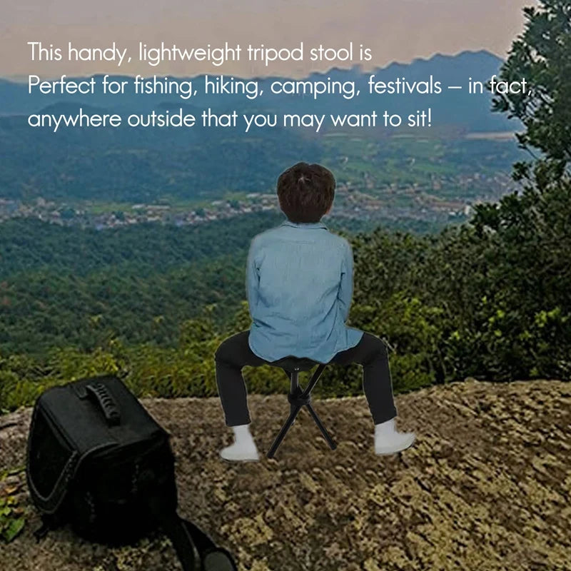 Folding Tripod Stool Outdoor Portable Camping Seat Lightweight Fishing Chair NEW