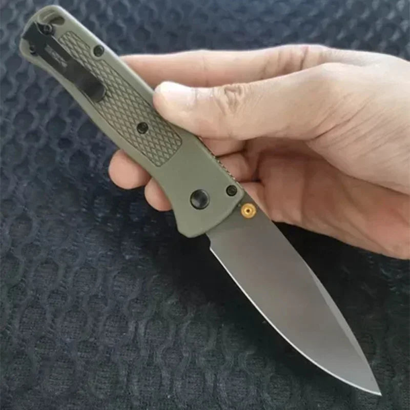 Folding BM 535 Blue/khaki Handle EDC Knife 440C Blade Nylon Fiber Handle Portable Hiking Camping Hunting knife Outdoor Tool