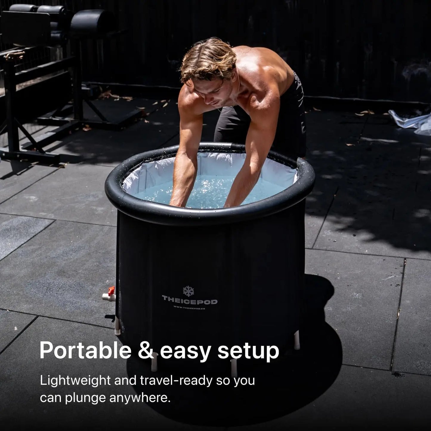 Standard Ice Bath Tub, 84 Gallon Cold Plunge Tub with Cover and Side Drain, Portable Inflatable for Adults, Chiller Compatible