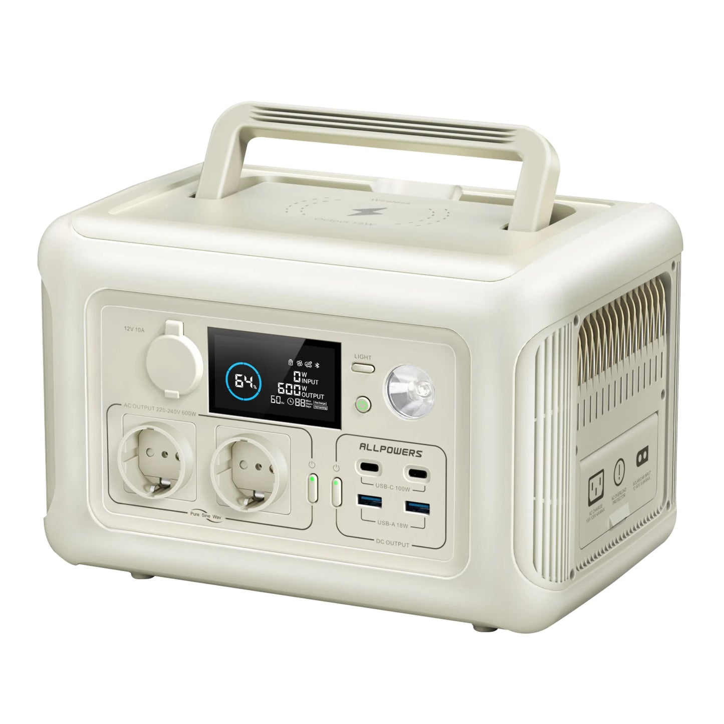 ALLPOWERS R600 Portable Generator 299Wh 600W Powerstation with AC Outlets LiFePO4 Battery for Home Tents Outdoor RV Camping