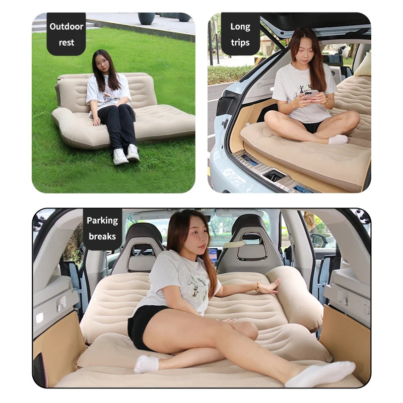 Anbelstyle Portable Inflatable Mattress Car SUV Air Bed Inflatable Sof Inflatable Air Mattres Car Mattress Set for Road Trips