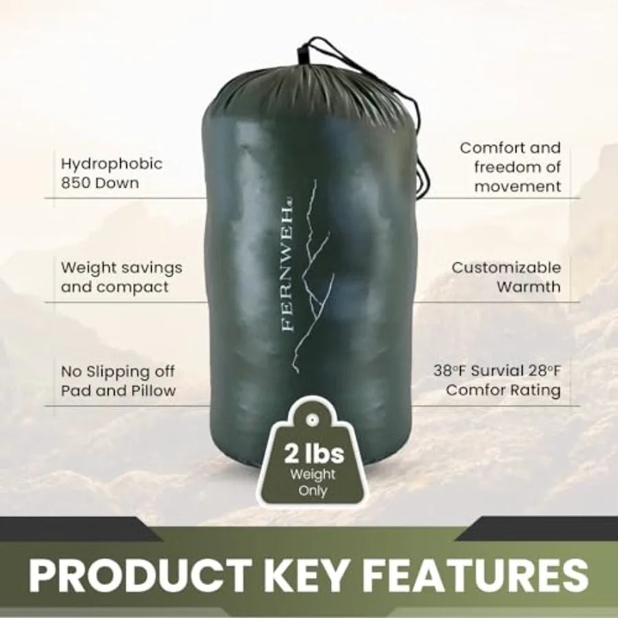 Ultralight Sleeping Bag Top Quilt 850 Down Ultralight Backpacking Camping Blanket