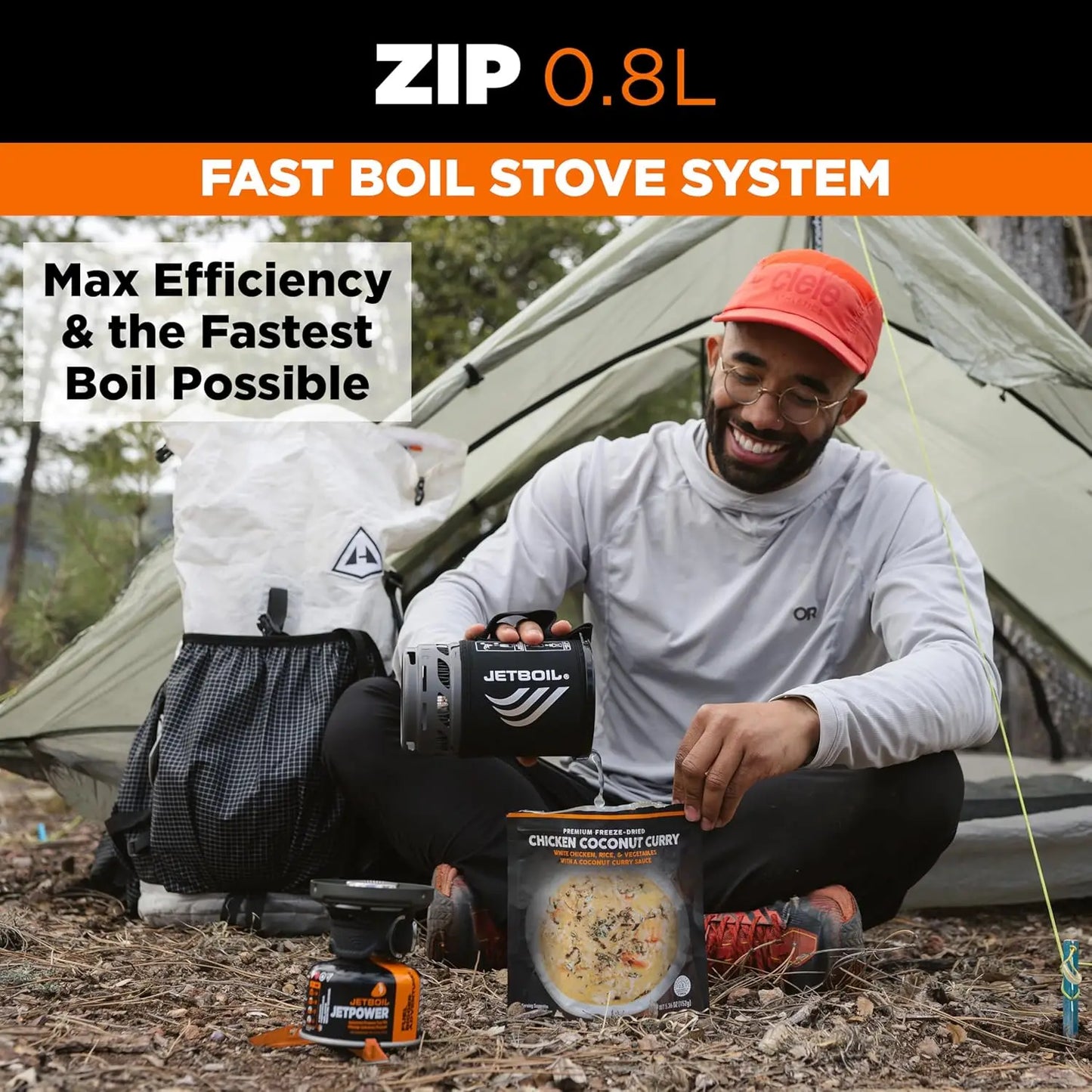 0.8L Portable Fast Boil Stove with Easy-Turn Igniter for Backpacking, Camping, Propane/Isobutane