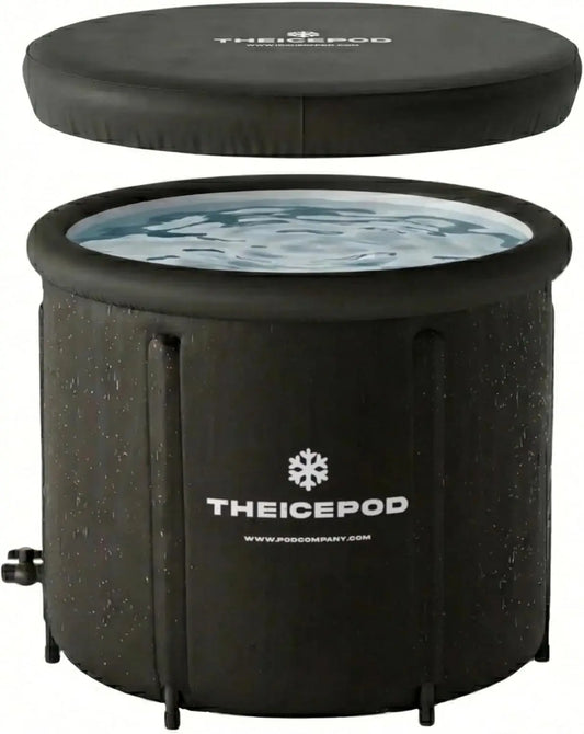 Standard Ice Bath Tub, 84 Gallon Cold Plunge Tub with Cover and Side Drain, Portable Inflatable for Adults, Chiller Compatible