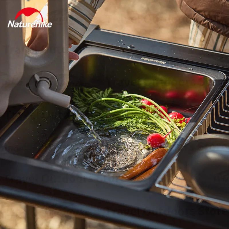 Naturehike Washing Sink Stainless Steel Outdoor Cookware Basin Camping Washbasin Multi Tool Kitchen Camp Accessories Supplies