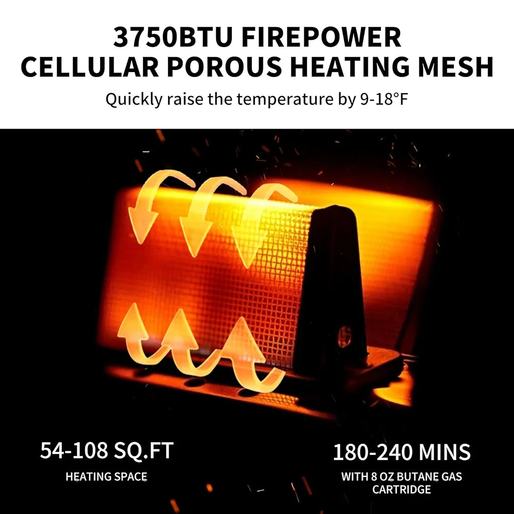 Naturehike Portable 3-in-1 Camping Heater with Insulated Shelf & Handle Outdoor Mini Gas Burner Cassette Heating Stove