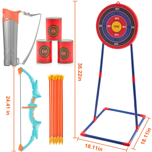 SucceBUy Bow & Arrows For Children Kids Archery Bow Practice Recurve Outdoor Sports Game Hunting Shooting Toy Boys Gift Bow Kit