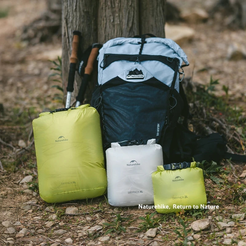 Naturehike 2L/4L/8L Multipurpose Storage Bag Roll-top Waterproof Bag Lightweight Nylon Outdoor Camping Hiking Durable Trips Bags