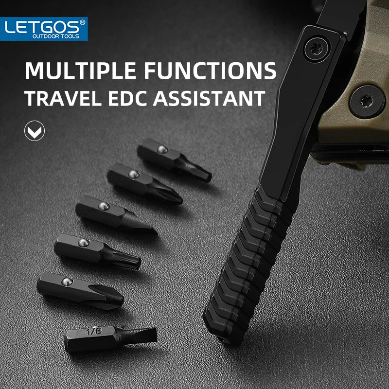 LETGOS Pocket Folding Knife, 22 in 1,Survival Gear EDC Rescue Tool with nylon sheath, Emergency, Camping, Hunting, Gift for dad