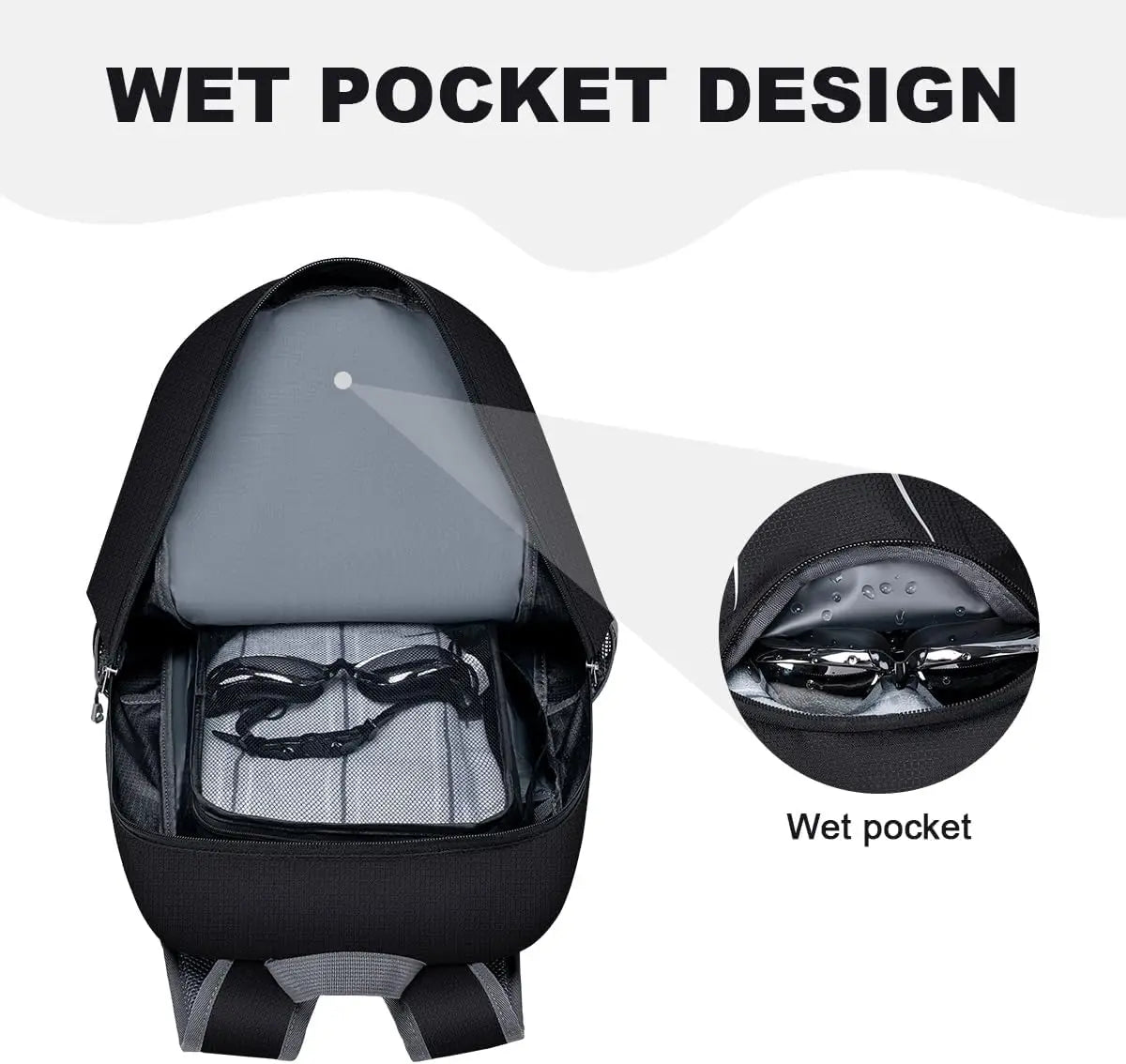 Backpack - Ultra Lightweight Packable Backpack for Travel Camping, Hiking Back Pack Waterproof Foldable Daypack for Men Women Black