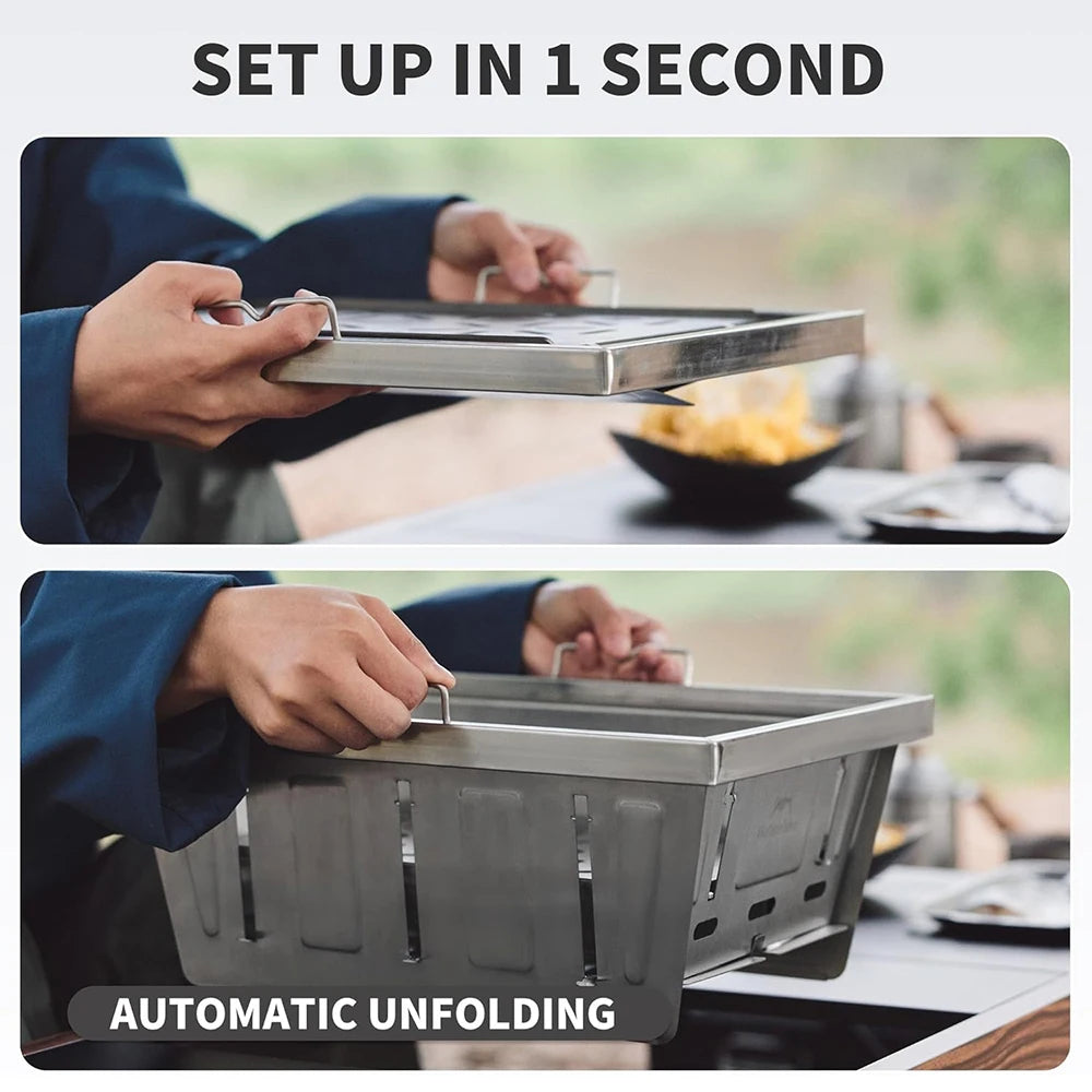 Naturehike Stainless Steel Barbecue Grill Portable Outdoor Stove IGT Table Stove Folding Firewood Stove Barbecue Camping Stove
