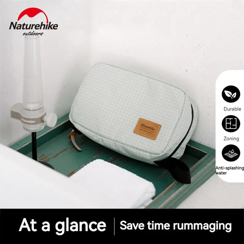 Naturehike SN03 Outdoor Hanging Toiletry Bag Water-proof Cosmetic Storage Bag PVC Wet Dry Separated Bags Camping Hiking Wash Bag