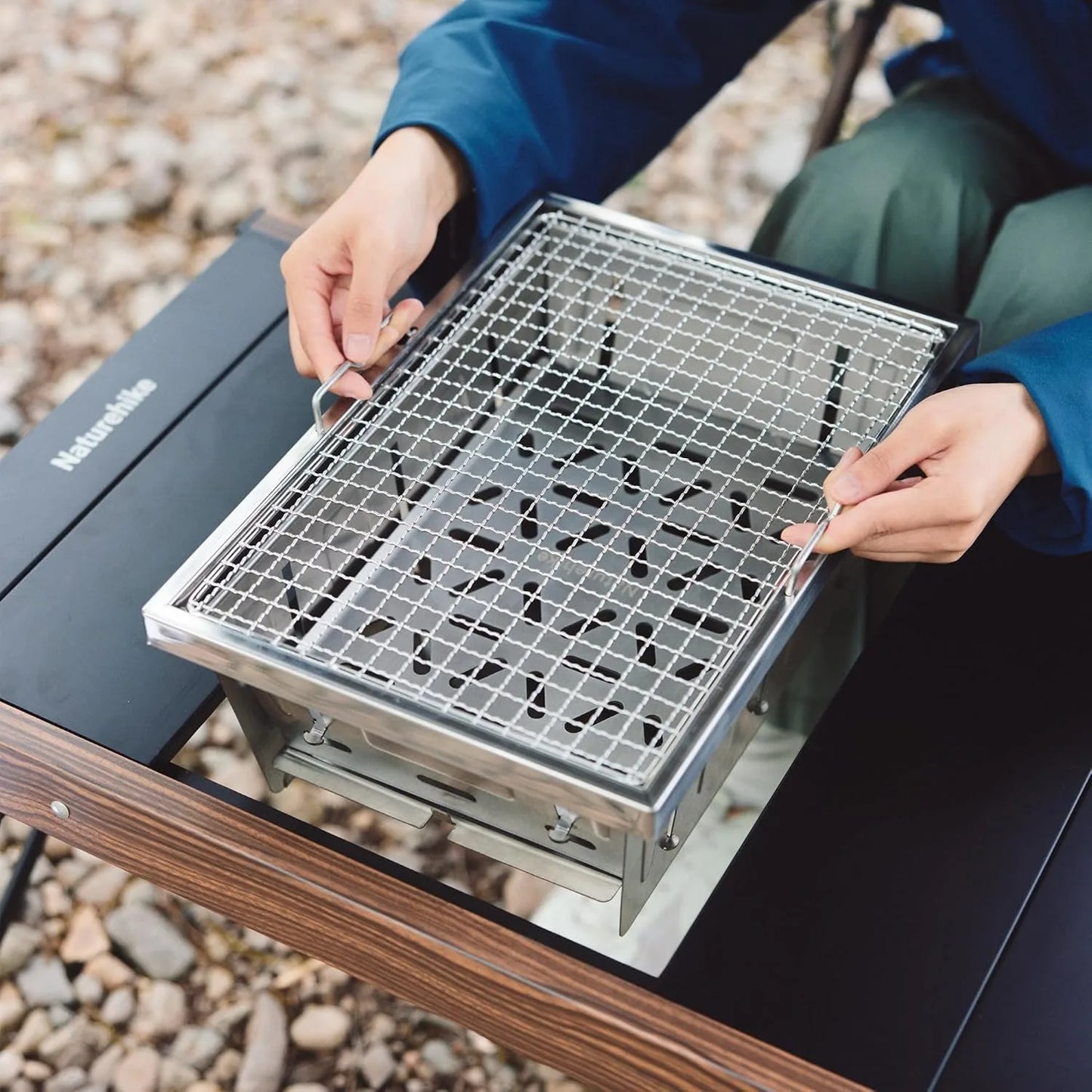 Naturehike Stainless Steel Barbecue Grill Portable Outdoor Stove IGT Table Stove Folding Firewood Stove Barbecue Camping Stove