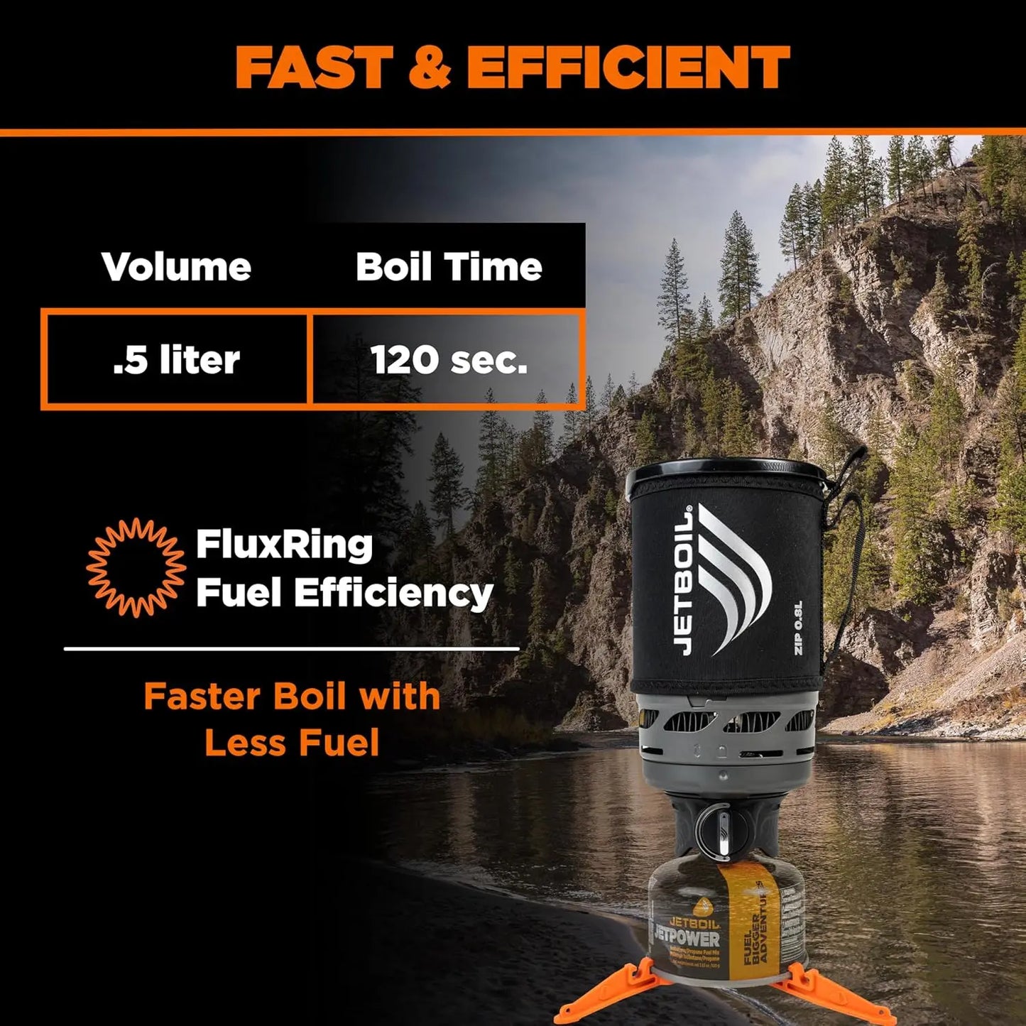 0.8L Portable Fast Boil Stove with Easy-Turn Igniter for Backpacking, Camping, Propane/Isobutane