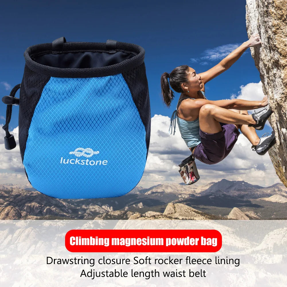 Talcum Powder Bag Waterproof Polyester Chalk Bag Adjustable Belt Weightlifting Pouch Tear Resistance for Outdoor Climbing