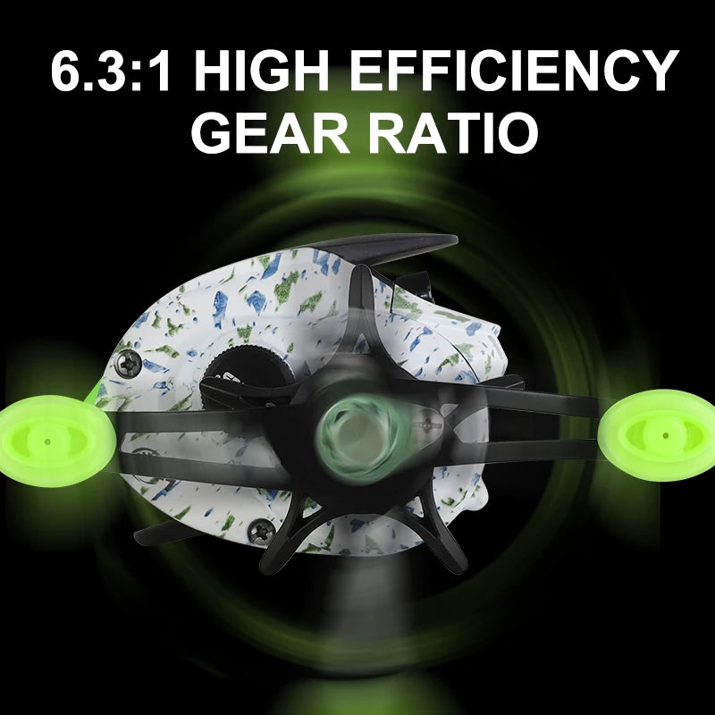 BILLINGS Baitcasting Reel 8kg Max Drag Magnetic Brake System 6.3:1 Gear Ratio Bait Caster Fishing Reels for Fresh Saltwater